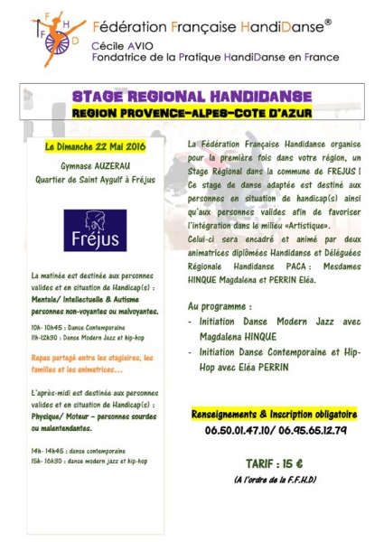 Stage Régional Handidanse PACA à Fréjus