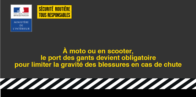 En moto ou scooter, le port des gants devient obligatoire