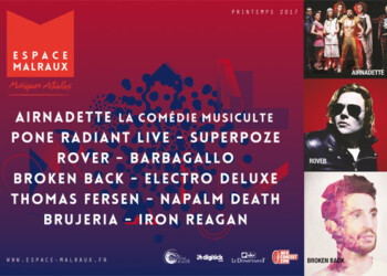 Concerts Printemps 2017 à L'Espace Malraux à Six-Fours