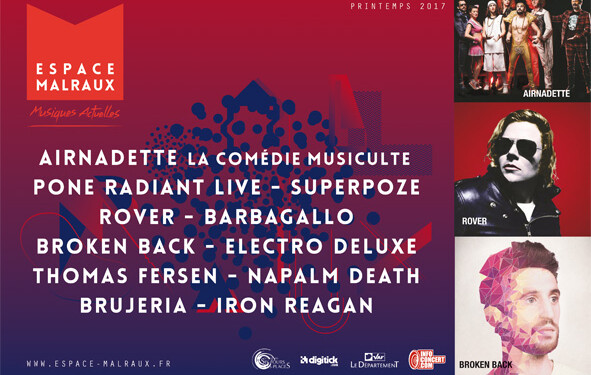 Concerts Printemps 2017 à L'Espace Malraux à Six-Fours