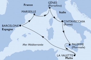 Croisière du réveillon avec Cap Croisères - Itinéraire