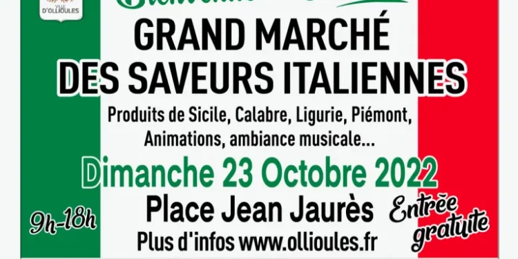 Marché des saveurs italiennes le 23 octobre 2022 à Ollioules !