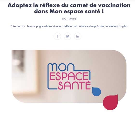 Vaccination mon carnet de santé à la CPAM