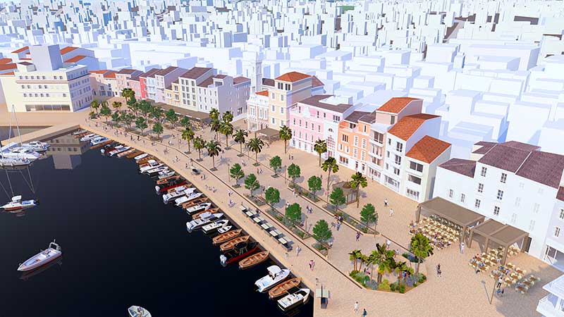 Perspective du quai de Gaulle vue du ciel