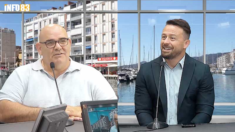 Damien Delmonte et Camille Traversa présentent le tournoi P'ti Ru de rugby à toucher au Mourillon Toulon sur INFO83