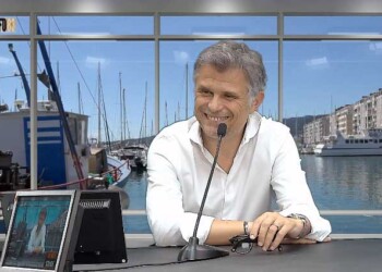 Mathieu Perrymond HTV Basket sur le plateau d'INFO83